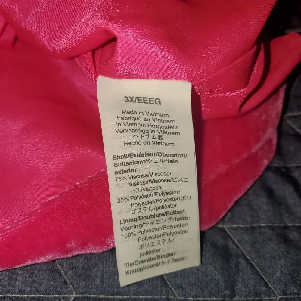J.Crew Velvet Halter Bow Tank Top Barbie Pink 3X Sleeveless Party Club